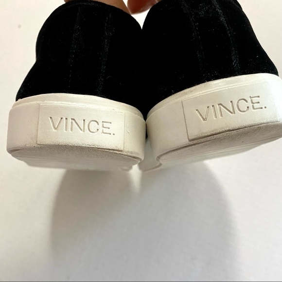 VINCE Black Velvet Platform Fashion Sneakers 7 - Picture 6 of 11